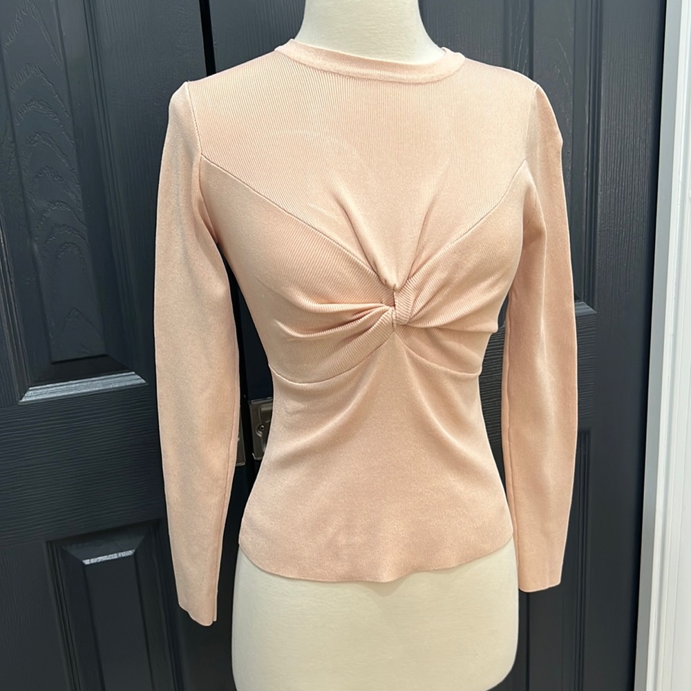 Excellent condition Zara blush pink/peach long sleeve top sz small